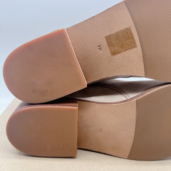 Tory Burch Brooke Harness Moto Riding Ankle Boots Booties Beige Suede US 7 - Picture 10 of 12